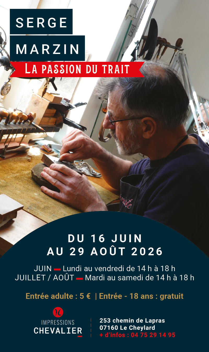 Exposition Serge Marzin gravure burin - Atelier Typographique Le Cheylard Ardèche
